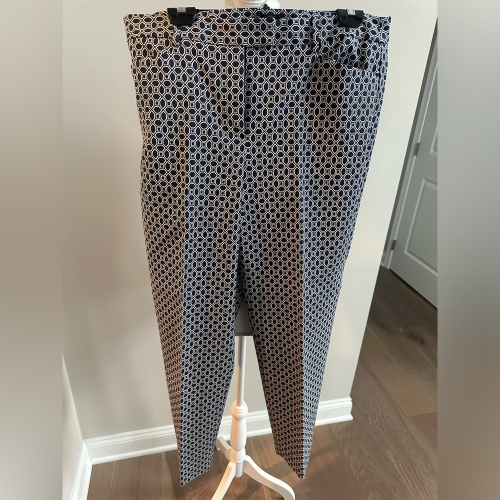 Talbots Pants Navy and White 12
